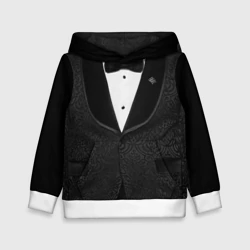 Детская толстовка 3D Пиджак черный с бабочкой