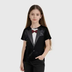 Детская футболка 3D Костюм жениха с бабочкой - фото 2