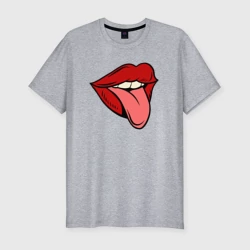 Мужская футболка хлопок Slim Girl lips