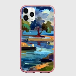Чехол для iPhone 11 Pro матовый Летний пейзаж маслом