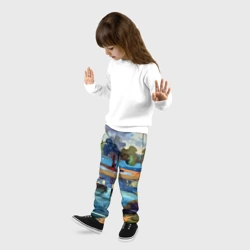 Детские брюки 3D Летний пейзаж маслом - фото 2