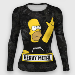 Женский рашгард 3D Heavy metal Гомер симпсон