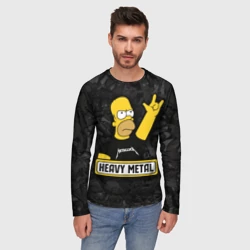 Мужской лонгслив 3D Heavy metal Гомер симпсон - фото 2