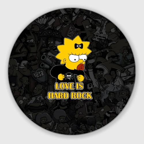 Круглый коврик для мышки Мэгги Симпсон love is Hard rock