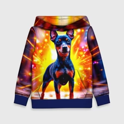 Детская толстовка 3D Пинчер в лучах