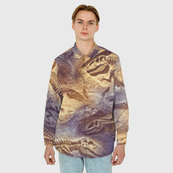 Мужская рубашка oversize 3D Окаменелые динозавры, подарок для палеонтолога - фото 2