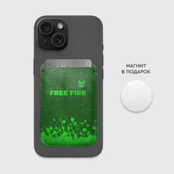 Картхолдер Magsafe магнитный Free Fire - green gradient посередине - фото 2
