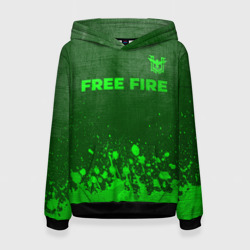 Женская толстовка 3D Free Fire - green gradient посередине