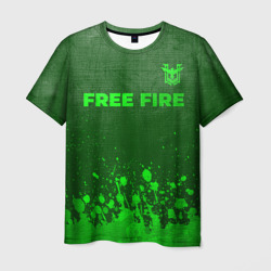 Мужская футболка 3D Free Fire - green gradient посередине