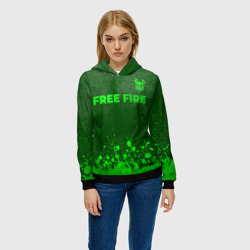 Женская толстовка 3D Free Fire - green gradient посередине - фото 2