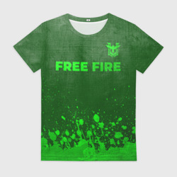 Женская футболка 3D Free Fire - green gradient посередине