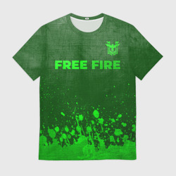 Мужская футболка 3D Free Fire - green gradient посередине