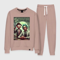 Женский костюм хлопок Мафиози Рик и Морти - нейроарт фантазия