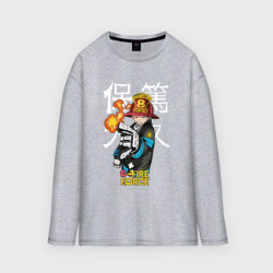 Женский лонгслив oversize хлопок Пламенная бригада пожарных Синра Кусакабэ гг