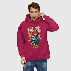 Мужское худи Oversize хлопок Пламенная бригада пожарных Синра Кусакабэ гг - фото 2
