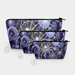 Косметичка 3D Белые пауки и фиолетовые цветы - фото 2