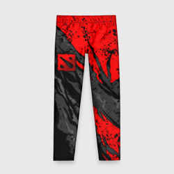 Детские леггинсы 3D Дота 2 - красная абстракция