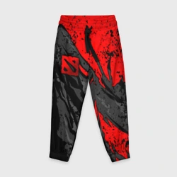 Детские брюки 3D Дота 2 - красная абстракция