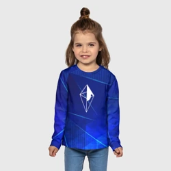 Детский лонгслив 3D No Man's Sky blue poly - фото 2