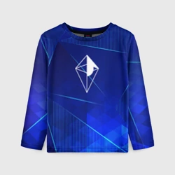 Детский лонгслив 3D No Man's Sky blue poly