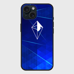 Чехол силиконовый для Apple iPhone 15 матовый No Man's Sky blue poly