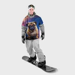 Накидка на куртку 3D Мопс в космосе