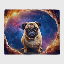 Плед 3D Мопс в космосе