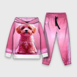 Детский костюм с толстовкой 3D Мальтипу на розовом