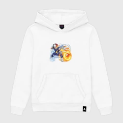 Женская толстовка хлопок Моя геройская академия Шото Тодороки лед и пламя