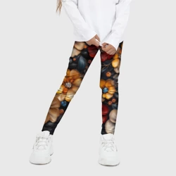 Детские леггинсы 3D Объемные бутоны цветов - фото 2