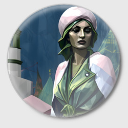 Значок Девушка в зеленом платье