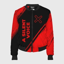 Женский бомбер 3D A Silent Voice - red gradient вертикально