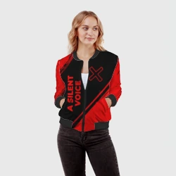 Женский бомбер 3D A Silent Voice - red gradient вертикально - фото 2
