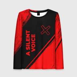 Женский лонгслив 3D A Silent Voice - red gradient вертикально