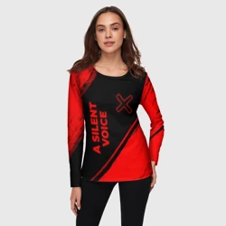 Женский лонгслив 3D A Silent Voice - red gradient вертикально - фото 2