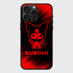 Чехол силиконовый для Apple iPhone 15 Pro Мax матовый Kuromi - red gradient