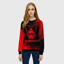 Женский свитшот 3D Kuromi - red gradient - фото 2
