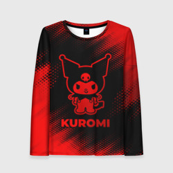 Женский лонгслив 3D Kuromi - red gradient