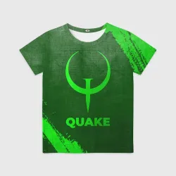 Детская футболка 3D Quake - green gradient