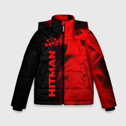 Зимняя куртка для мальчиков 3D Hitman - red gradient по-вертикали