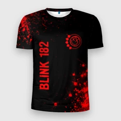 Мужская футболка 3D Slim Blink 182 - red gradient вертикально