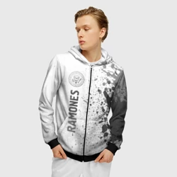Мужская толстовка 3D на молнии Ramones - white gradient по-вертикали - фото 2