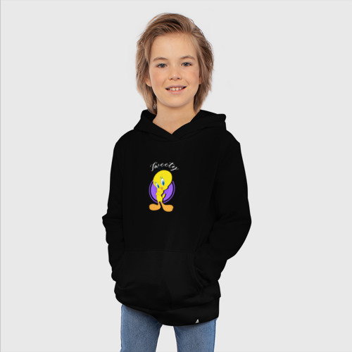 Детская толстовка хлопок Looney Tunes - Tweety, цвет черный - фото 5