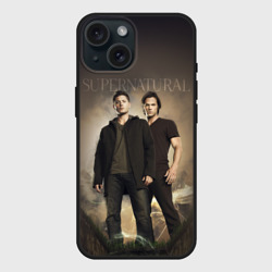 Чехол силиконовый для Apple iPhone 15 матовый Братья Винчестеры - Сверхъестественное
