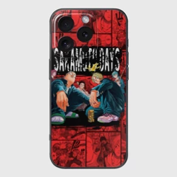 Чехол для iPhone 16 Pro Max силиконовый с защитой камеры Дни сакамото герои