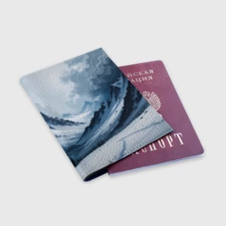 Обложка для паспорта матовая кожа Зимний горный пейзаж маслом - фото 2