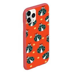 Чехол для iPhone 11 Pro Max матовый Божьи коровки в горошек - фото 2