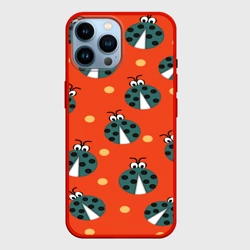 Чехол для iPhone 14 Pro Max Божьи коровки в горошек