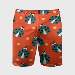 Мужские шорты спортивные Божьи коровки в горошек