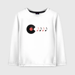 Детский лонгслив хлопок Pac-Man ест ноты
